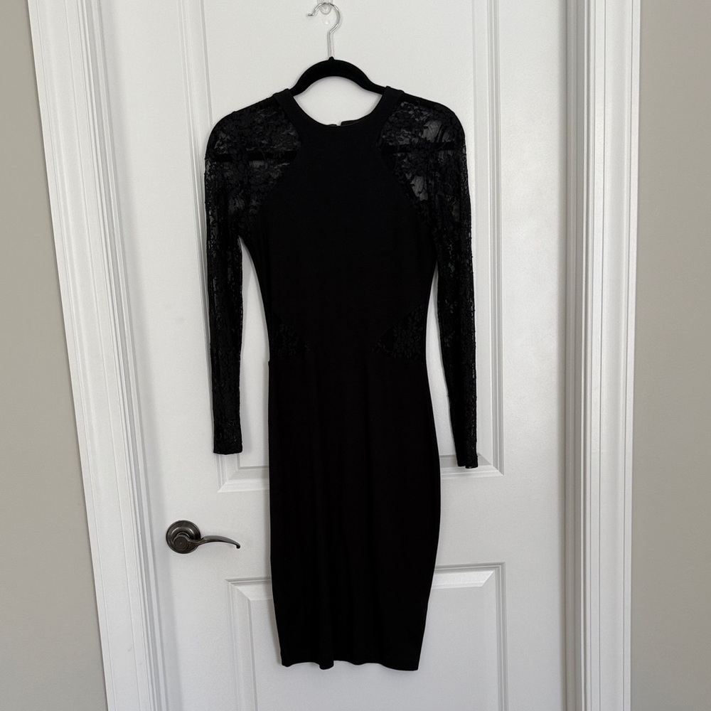 French Connection Black Long Sleeve Dress